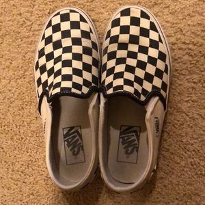 Vans Women’s Classic Slip-On Black/Off White Shoes Size 5
